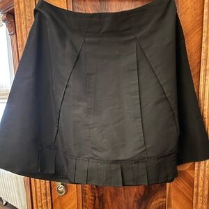 Miu Miu Black A-Line Skirt with Pleated Hem